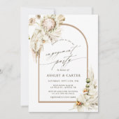 ボホプロテアパンパスグラスフローラ婚約パーティ 招待状 (正面)