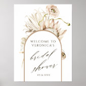 ボホプロテアパンパスグラスブライダルシャワーウェルカム ポスター (正面)