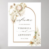 ボホプロテアパンパスグラス結婚フローラの歓迎 ポスター (正面)