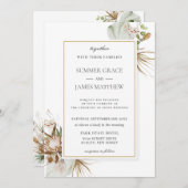 ボホプロ自然テアパームラストブラウン素朴ズ 招待状 (正面/裏面)