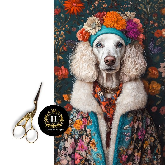 ボホプードルフランスのポートレートデクページ 薄葉紙