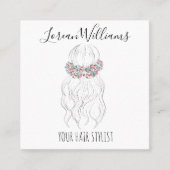 ボホヘア結婚ズ美容師フローラロマンチック スクエア名刺 (正面)