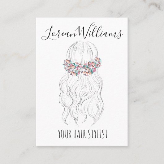 ボホヘア結婚ズ美容師フローラロマンチック 名刺 (正面)