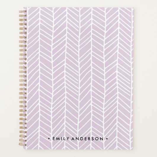 ボホヘリンボーンラベンダーパープル プランナー手帳 (正面)