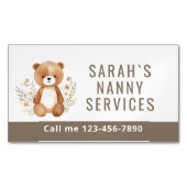 ボホベアーナニーベビーシッター託児 マグネット名刺 (正面)