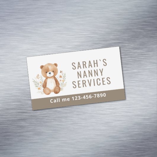 ボホベアーナニーベビーシッター託児 マグネット名刺 (インサイチュ)