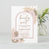 ボホベアーベビーシャワーガール招待状 招待状 (スタンド正面)