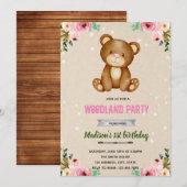 ボホベア ウッドランドシャワー招待状 招待状 (正面/裏面)