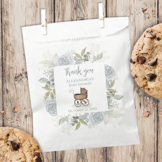 ボホベイビーシャワーありがとうフローラヴィンテージバラ フェイバーバッグ