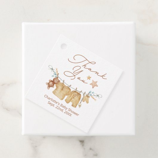 ボホベイビーシャワーありがとうラベル フェイバータグ (インサイチュ)
