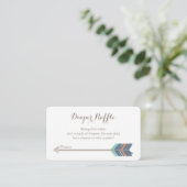 ボホベイビーシャワーおむつラッフルチケットネイビーオレンジ エンクロージャーカード (スタンド正面)