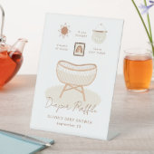 ボホベイビーシャワーおむつラッフル子供部屋 台座サイン (インサイチュ)