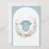 ボホベイビーシャワーオ男の赤ちゃんガーランド素朴 招待状 (裏面)