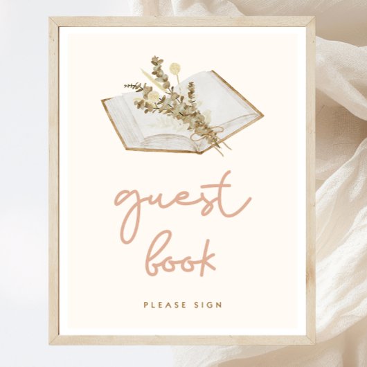 ボホベイビーシャワーゲストブックサイン ポスター