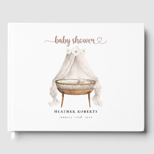 ボホベイビーシャワーゲストブックニュートラルバシネット ゲストブック (正面)