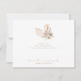 ボホベイビーシャワーサンキューカード – スワン&フローラ 招待状
