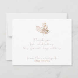 ボホベイビーシャワーサンキューカード – スワン&フローラ 招待状