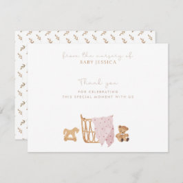 ボホベイビーシャワーサンキューカード-ベビーベッド 招待状