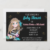 **ボホベイビーシャワーニュートラル平和&ラブヒッピー 招待状 (裏面)