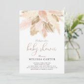 ボホベイビーシャワーニュートラル春パーティの招待状 招待状 (スタンド正面)