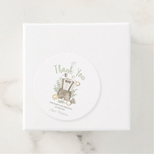 ボホベイビーシャワーパーティーサークルありがとうラベル フェイバータグ (インサイチュ)