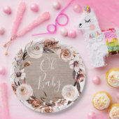 ボホベイビーシャワープレートバーラップOhベビー ペーパープレート (パーティー)