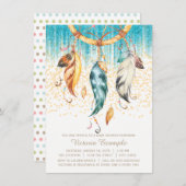 ボホベイビーシャワーボーイガールドリーム捕手招待状 招待状 (正面/裏面)