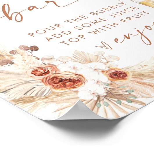 ボホベイビーシャワーミモサムモサバーサイン ポスター (角)