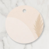 ボホベイビーシャワーメッセージカードパンパスグラスニュートラル フェイバータグ (裏面)