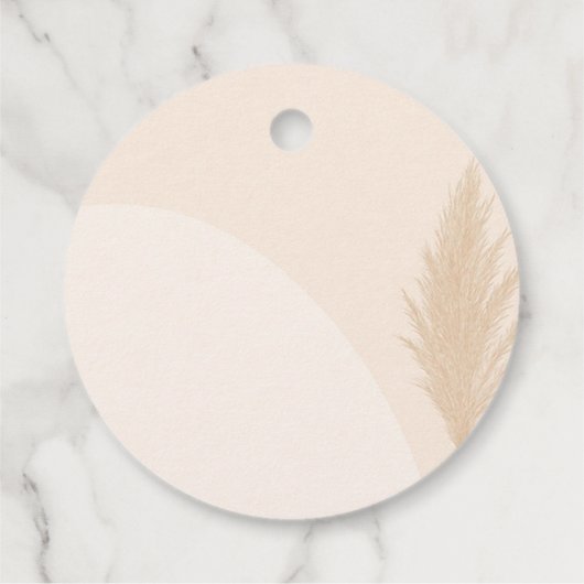 ボホベイビーシャワーメッセージカードパンパスグラスニュートラル フェイバータグ (裏面)