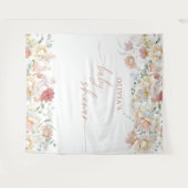 ボホベイビーシャワーモダンフローラバックドランドタペストリー タペストリー (正面(横))