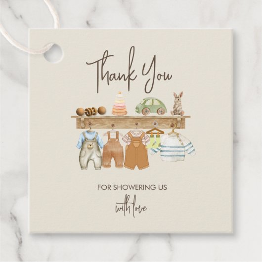 ボホベイビーシャワー子供部屋テーマありがとう フェイバータグ (正面)