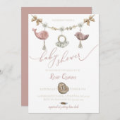 ボホベイビーシャワー招待状マクラメベビーシャワー 招待状 (正面/裏面)