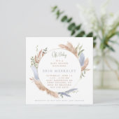 ボホベイビーシャワー招待状用男の赤ちゃん 招待状 (スタンド正面)