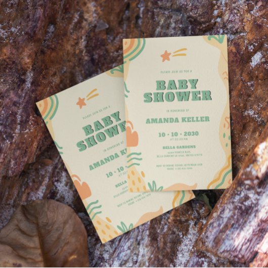 ボホベイビーシャワー招待状 招待状