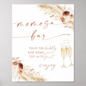 ボホベイビーシャワー桃佐バーサイン |ミモサバー標識 ポスター (正面)