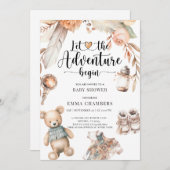 ボホベイビーシャワー男女兼用 招待状 (正面/裏面)