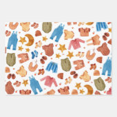 ボホベイビー衣類赤ちゃんシャワー誕生日 ラッピングペーパーシート (正面2)