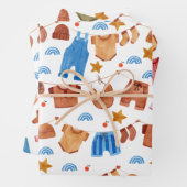 ボホベイビー衣類赤ちゃんシャワー誕生日 ラッピングペーパーシート (インサイチュ)