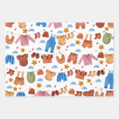 ボホベイビー衣類赤ちゃんシャワー誕生日 ラッピングペーパーシート (正面)