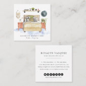 ボホベッドルーム | ホームステージングまたはインテリアデザイン スクエア名刺 (正面/裏面)