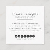 ボホベッドルーム | ホームステージングまたはインテリアデザイン スクエア名刺 (裏面)