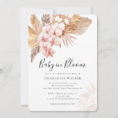 ボホベビーイン開花パンパスピンクフローラシャワー 招待状 (正面)