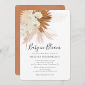 ボホベビーイン開花パンパスフローラシャワー 招待状 (正面/裏面)