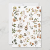 ボホベビーイン開花ベビーガールベビーシャワー 招待状 (裏面)