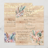 ボホベビーイン開花ベビーシャワー招待状 招待状 (正面/裏面)