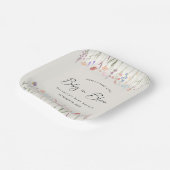 ボホベビーイン開花ワイルドフラワークリームベビーシャワー ペーパープレート (傾斜あり)