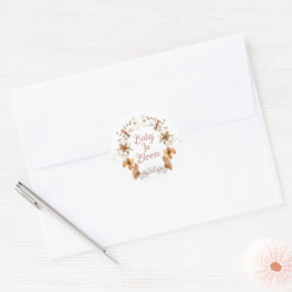 ボホベビーイン開花ワイルドフラワーベビーシャワー ラウンドシール