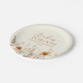 ボホベビーイン開花山花双生児ベイビーシャワー ペーパープレート (アングル)