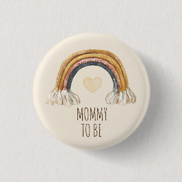 ボホベビーウォーターカラーレインボーベージュハートボタン 缶バッジ